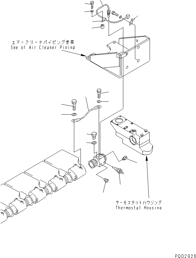 Komatsu parts book diagram for SAA6D170E-2A S/N 17389-UP: WATER TEMPERATURE