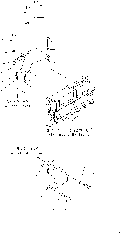Komatsu parts book diagram for SAA6D170E-2A S/N 17389-UP: SAFETY GUARD