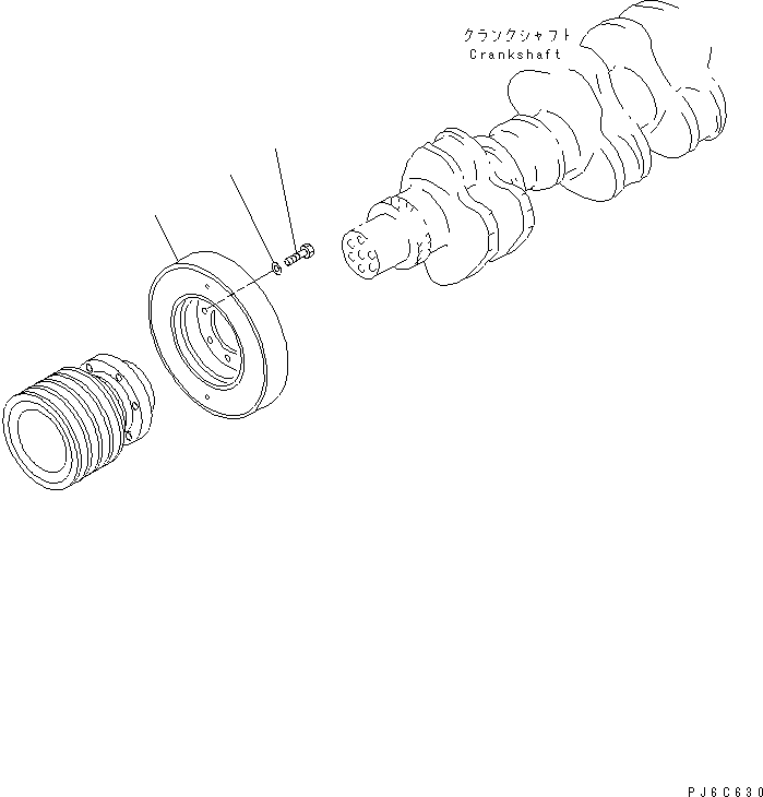 Komatsu parts book diagram for SAA6D140E-3G S/N 110003-UP: VIBRATION DAMPER