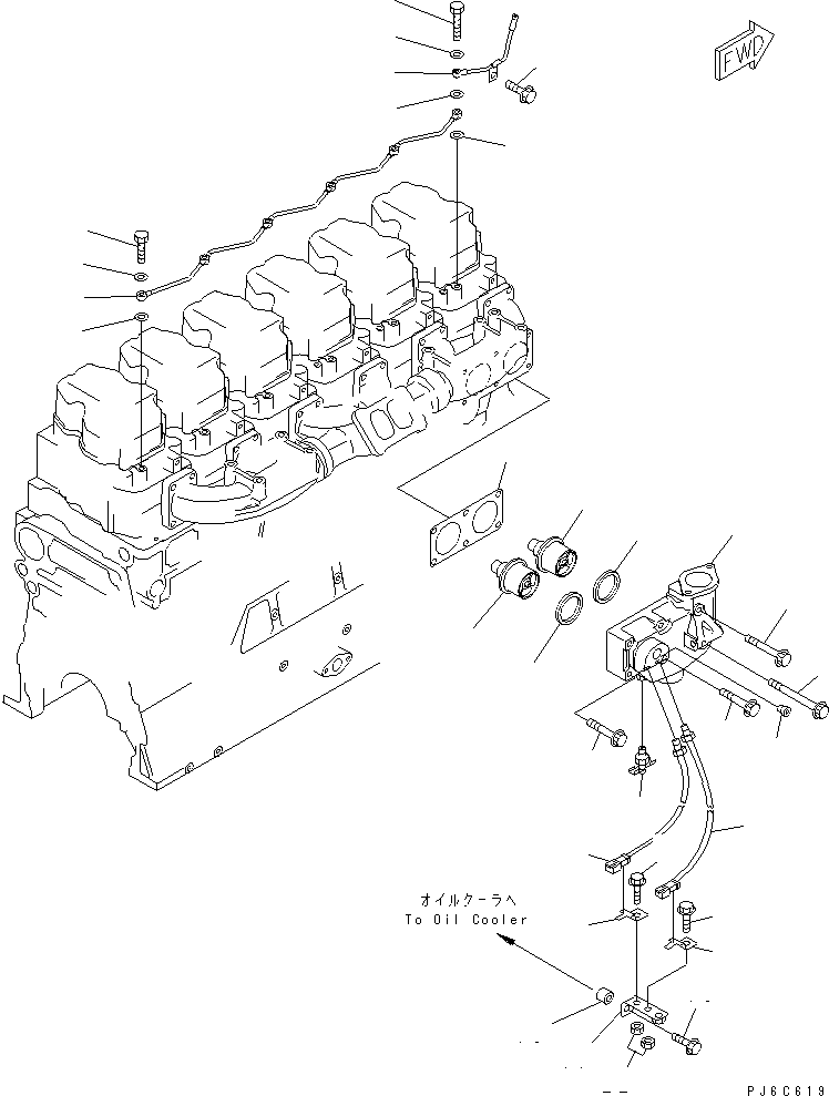Komatsu parts book diagram for SAA6D140E-3G S/N 110003-UP: AIR VENT AND WATER TEMPERATURE SENSOR