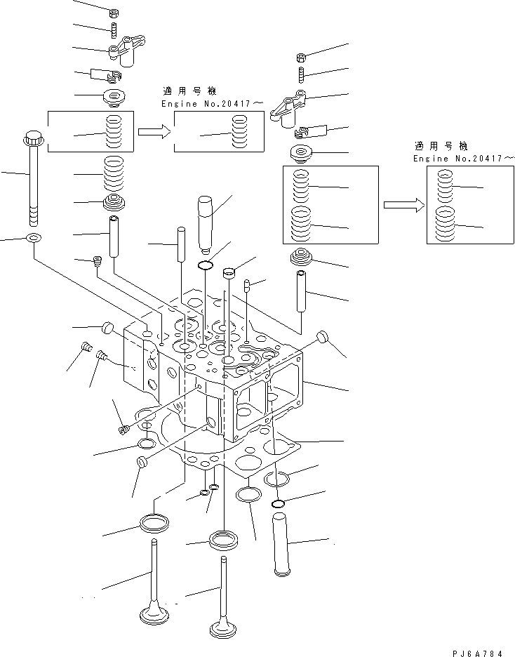 Engines Komatsu / SAA6D170E-2A S/N 17389-UP(saa6d17c) / CYLINDER HEAD(030010 : A1010-A6A7)