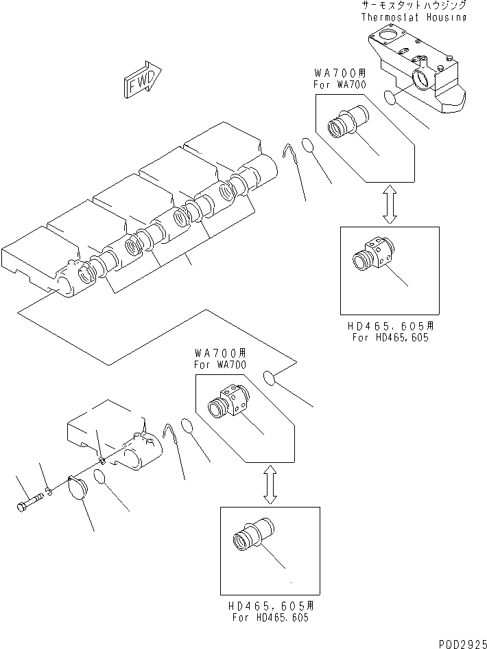 Engines Komatsu / SAA6D170E-2A S/N 17389-UP(saa6d17c) / WATER MANIFOLD(030330 : A1710-A6C1)