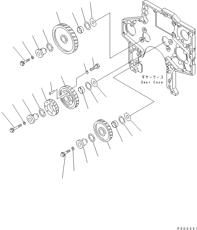 Engines Komatsu / SAA6D170E-2A S/N 17389-UP(saa6d17c) / IDLER GEAR(030420 : A2050-A6A2)