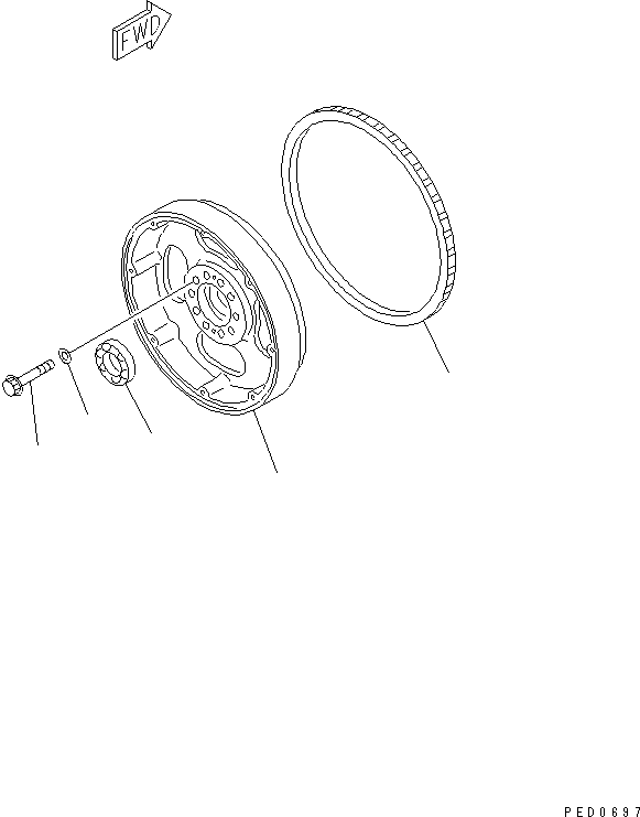 Engines Komatsu / SAA6D170E-2A S/N 17389-UP(saa6d17c) / FLYWHEEL(030520 : A2230-A6A7)
