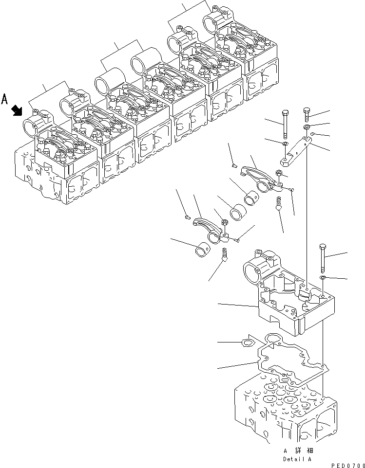 Engines Komatsu / SAA6D170E-2A S/N 17389-UP(saa6d17c) / ROCKER ARM AND HOUSING(#17389-19324)(030590 : A2410-A6A9)