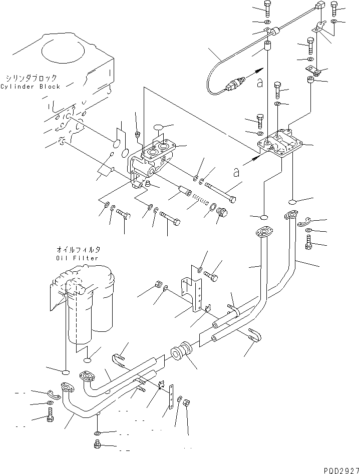 Engines Komatsu / SAA6D170E-2A S/N 17389-UP(saa6d17c) / OIL FILTER PIPING(#18664-)(030690 : A3110-B6B9)