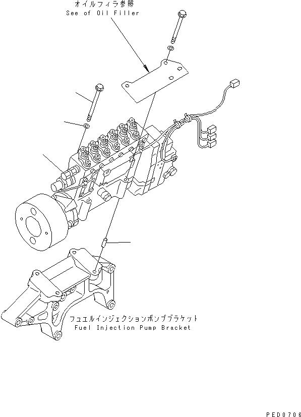 Engines Komatsu / SAA6D170E-2A S/N 17389-UP(saa6d17c) / FUEL INJECTION PUMP MOUNTING(030790 : A4010-A6F5)