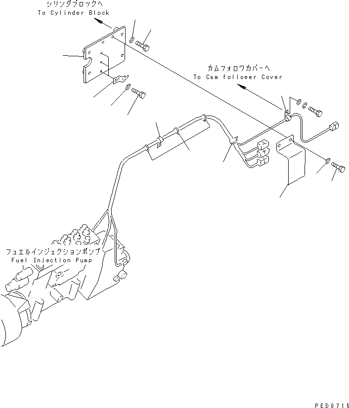 Engines Komatsu / SAA6D170E-2A S/N 17389-UP(saa6d17c) / FUEL CONTROL HARNESS MOUNTING(031150 : A4750-A6A1A)