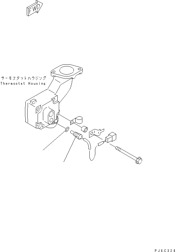 Komatsu parts book diagram for SAA6D125E-2C-8 S/N 60721-UP: WATER TEMPERATURE SENSOR