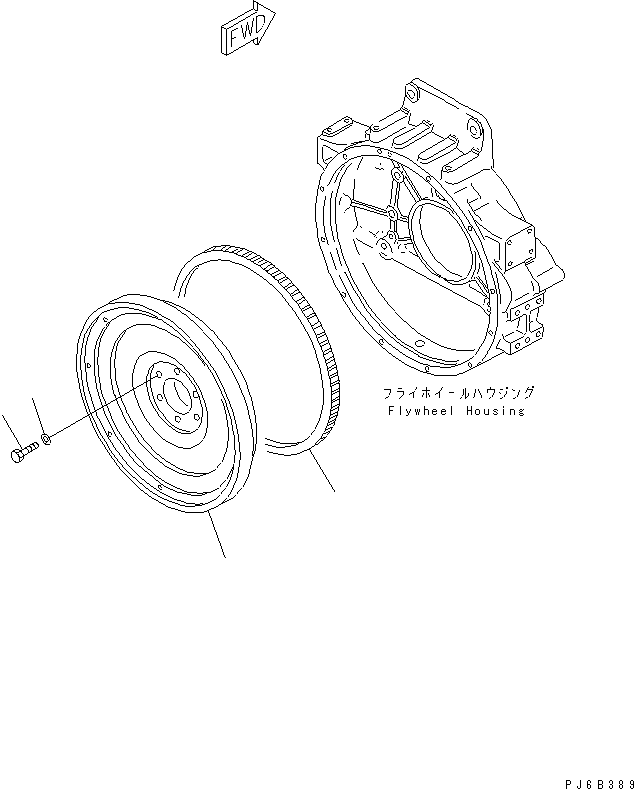 Komatsu parts book diagram for SAA6D125E-2C-8 S/N 60721-UP: FLYWHEEL(#210001-)