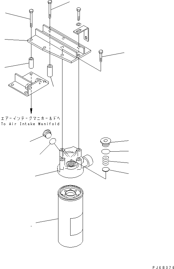 Komatsu parts book diagram for SAA6D125E-2C-8 S/N 60721-UP: OIL FILTER(#210001-)