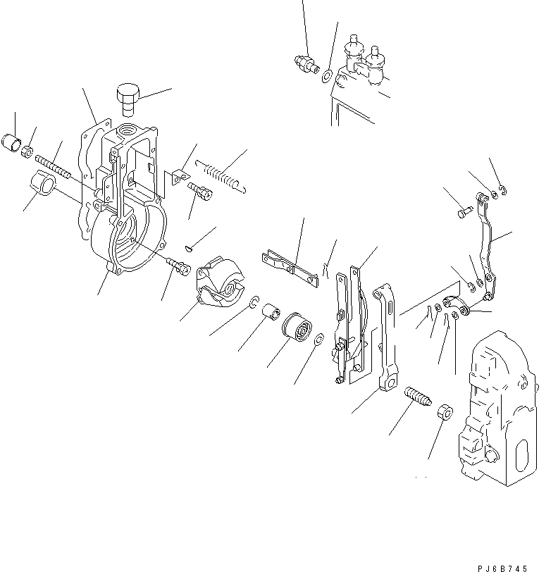 Komatsu parts book diagram for SAA6D125E-2C-8 S/N 60721-UP: FUEL INJECTION PUMP (GOVERNOR) (1/2) (INNER PARTS)(#210001-)