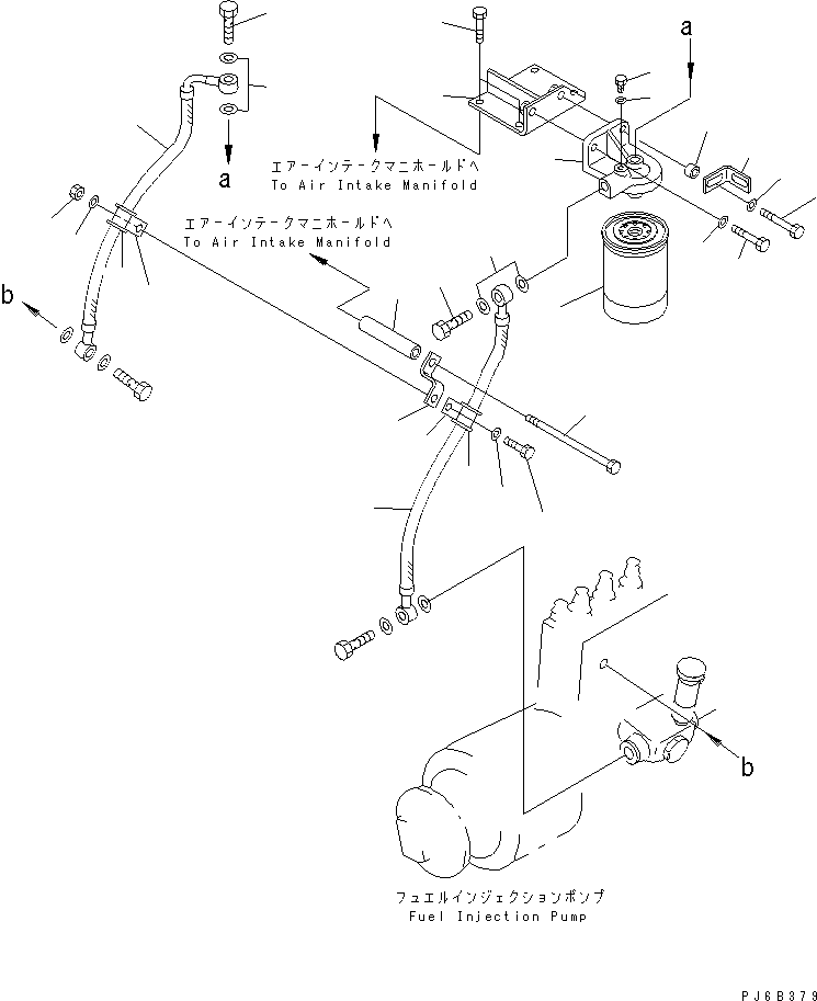 Komatsu parts book diagram for SAA6D125E-2C-8 S/N 60721-UP: FUEL FILTER(#210001-)