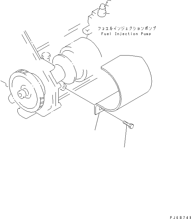 Komatsu parts book diagram for SAA6D125E-2C-8 S/N 60721-UP: SAFETY GUARD (FOR FUEL INJECTION PUMP DRIVE)(#77094-)