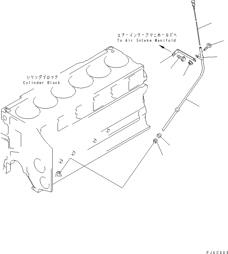 Komatsu parts book diagram for SAA6D140E-3N-8 S/N 110001-UP: OIL LEVEL GAUGE(#110003-)