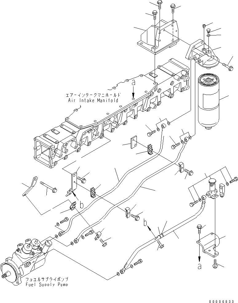 Komatsu parts book diagram for SAA6D140E-3N-8 S/N 110001-UP: FUEL FILTER(#111971-)