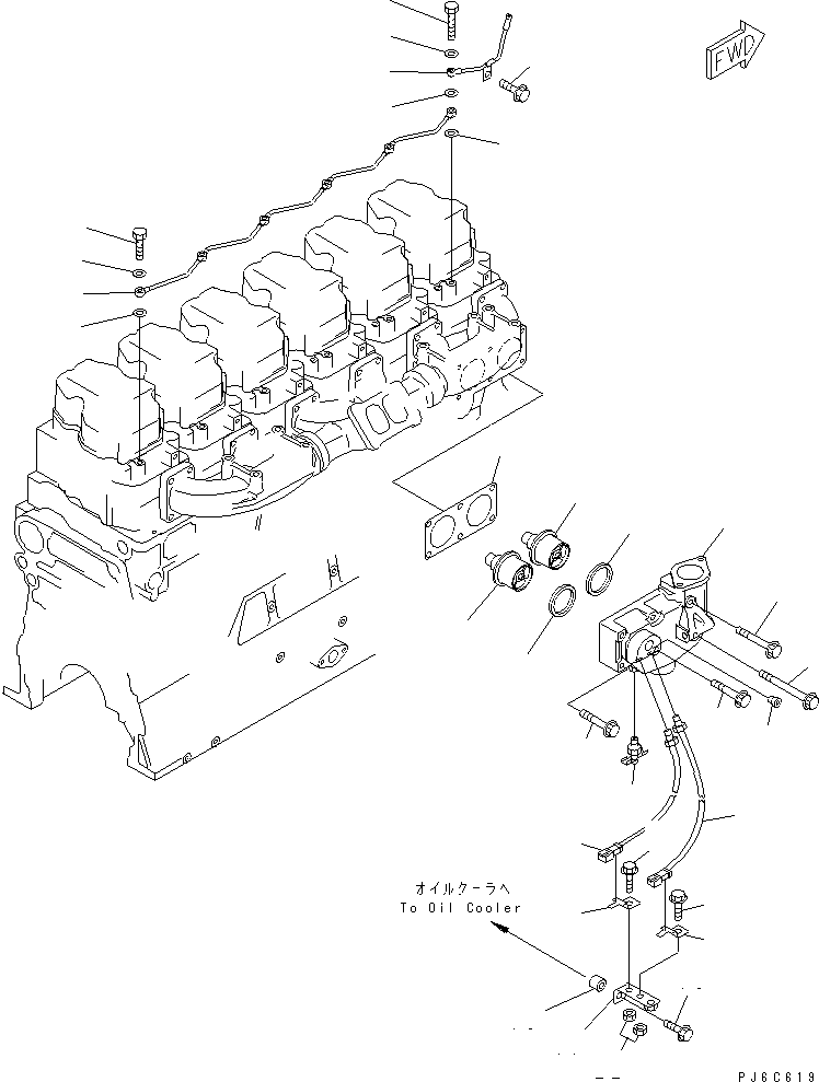 Komatsu parts book diagram for SAA6D140E-3N-8 S/N 110001-UP: AIR VENT AND WATER TEMPERATURE SENSOR(#110003-)