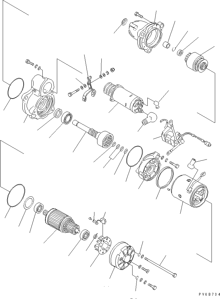 Komatsu parts book diagram for SAA6D140E-3N-8 S/N 110001-UP: STARTING MOTOR (11KW) (INNER PARTS)(#110001-111449)