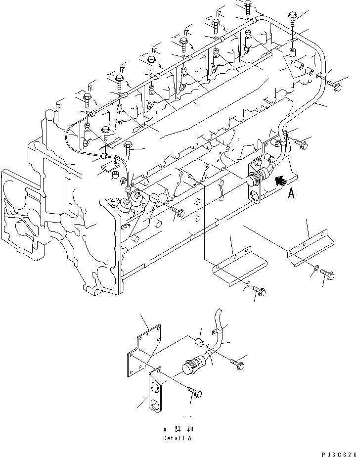 Komatsu parts book diagram for SAA6D140E-3N-8 S/N 110001-UP: WIRING (2/3) FUEL INJECTOR(#110003-)
