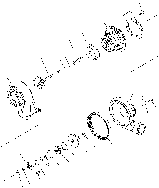 Komatsu parts book diagram for SAA6D125E-5F S/N 560001-UP: TURBOCHARGER (KTR90-332E) (INNER PARTS)(#560004-)