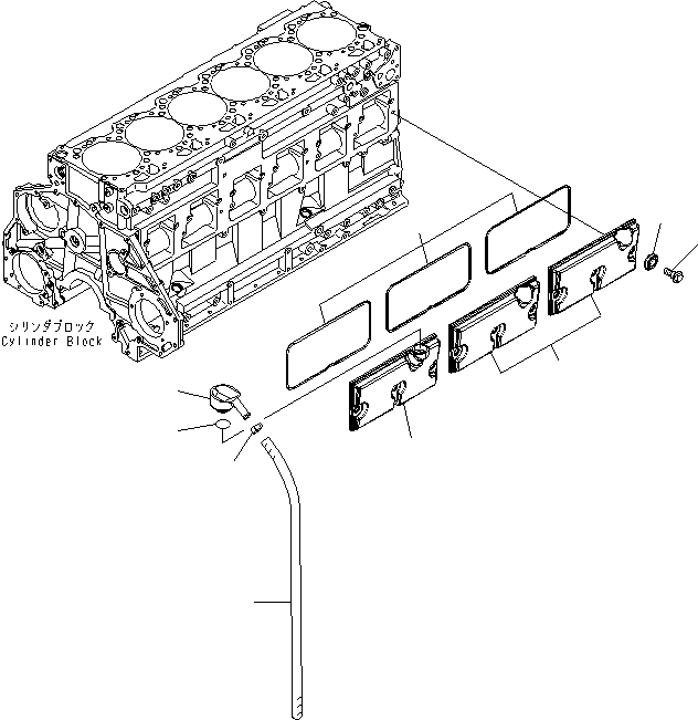 Komatsu parts book diagram for SAA6D125E-5F S/N 560001-UP: CAMFOLLOWER COVER AND BREATHER(#560004-)