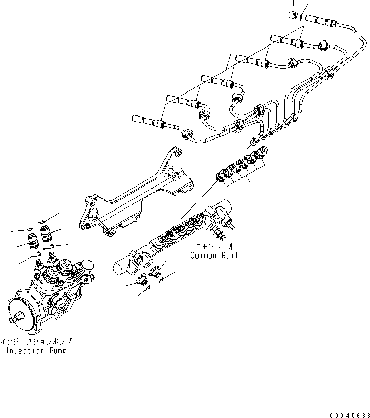 Komatsu parts book diagram for SAA6D125E-5F S/N 560001-UP: OTHER PARTS FOR FUEL PIPING