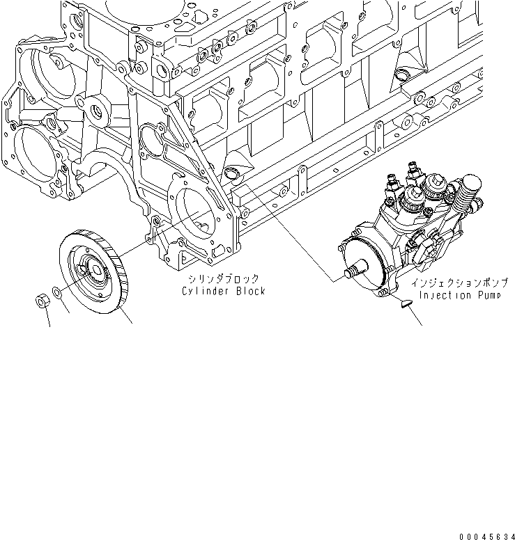 Komatsu parts book diagram for SAA6D125E-5F S/N 560001-UP: FUEL SUPPLY PUMP DRIVE