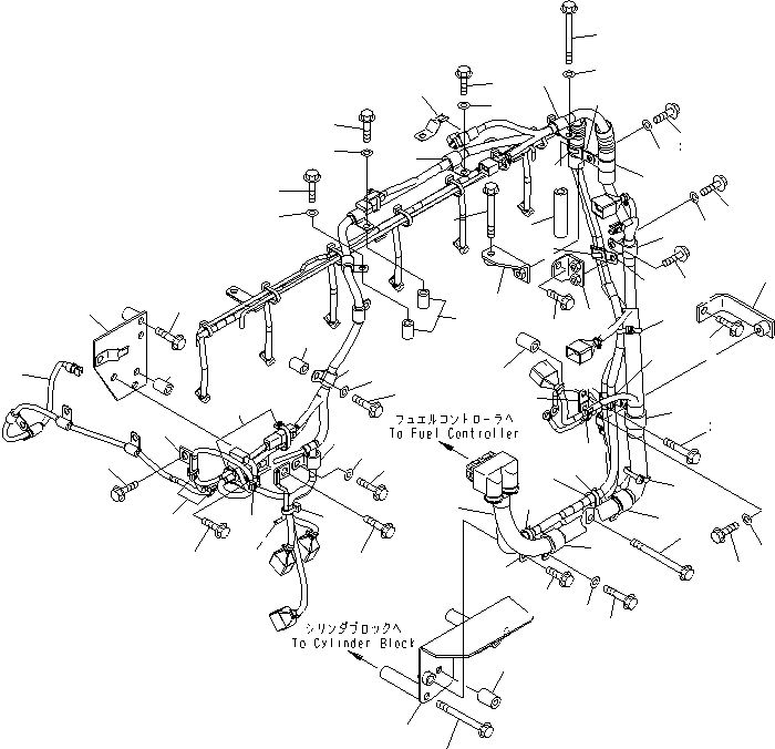 Komatsu parts book diagram for SAA6D125E-5F S/N 560001-UP: ELECTRICAL WIRING (1/2) (ENGINE HARNESS)(#560004-)