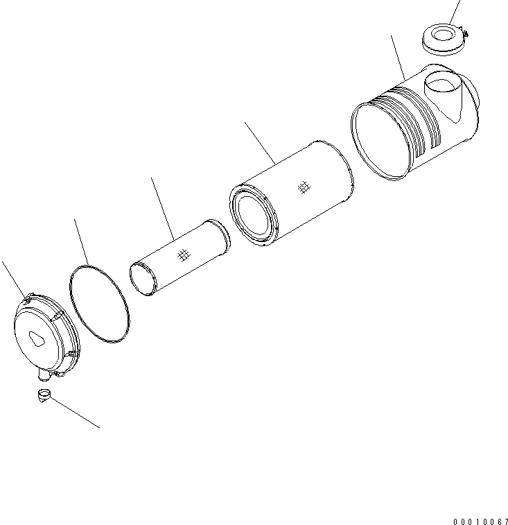 Komatsu parts book diagram for SAA6D125E-5F S/N 560001-UP: AIR CLEANER(#560004-)