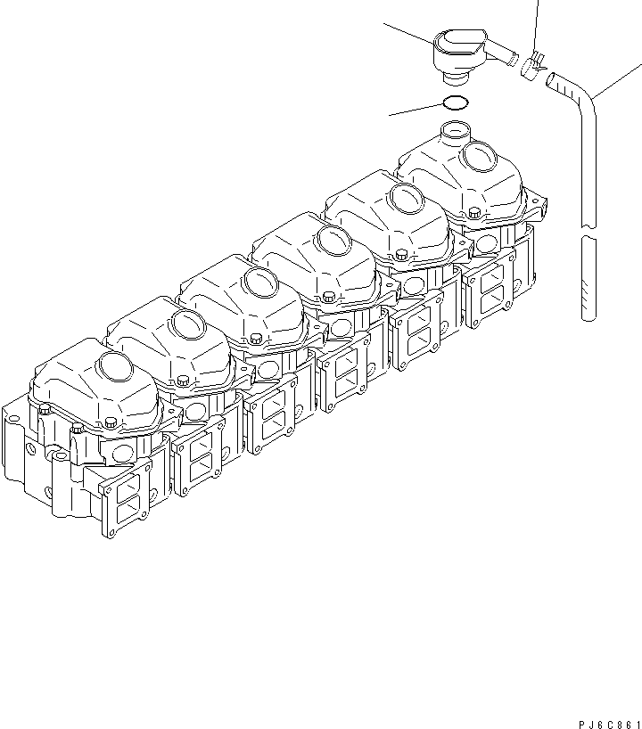 Komatsu parts book diagram for SAA6D125E-3A-8M S/N 310001-UP: HEAD COVER ACCESSORY (BREATHER)