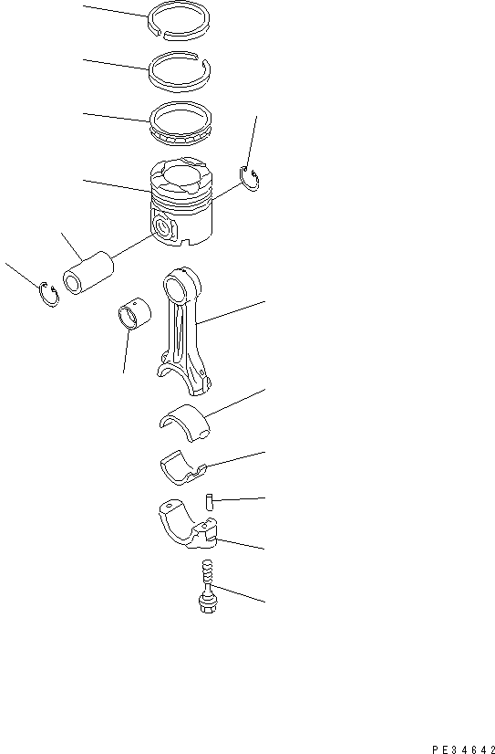 Komatsu parts book diagram for SAA6D125E-3A-8M S/N 310001-UP: PISTON