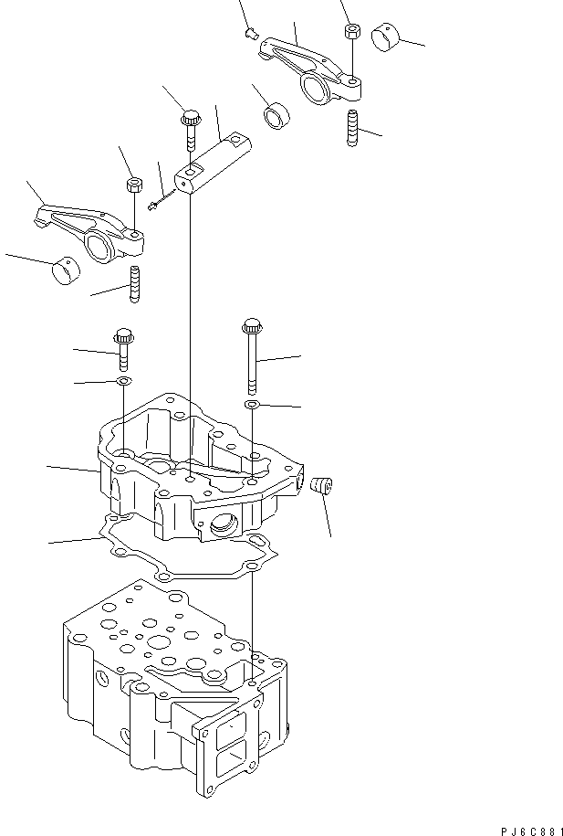 Komatsu parts book diagram for SAA6D125E-3A-8M S/N 310001-UP: ROCKER ARM AND HOUSING