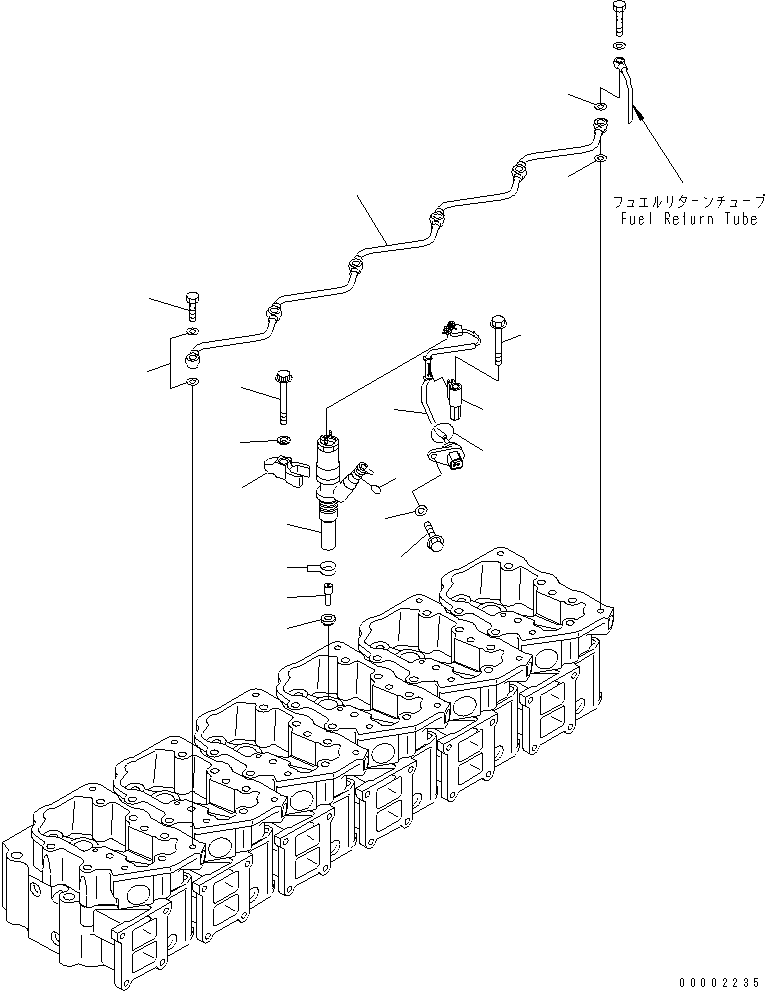 Komatsu parts book diagram for SAA6D125E-3A-8M S/N 310001-UP: FUEL INJECTOR