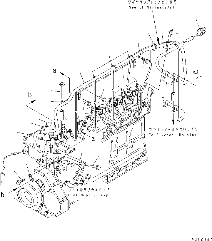 Komatsu parts book diagram for SAA6D125E-3A-8M S/N 310001-UP: WIRING (1/2) POWER LINE