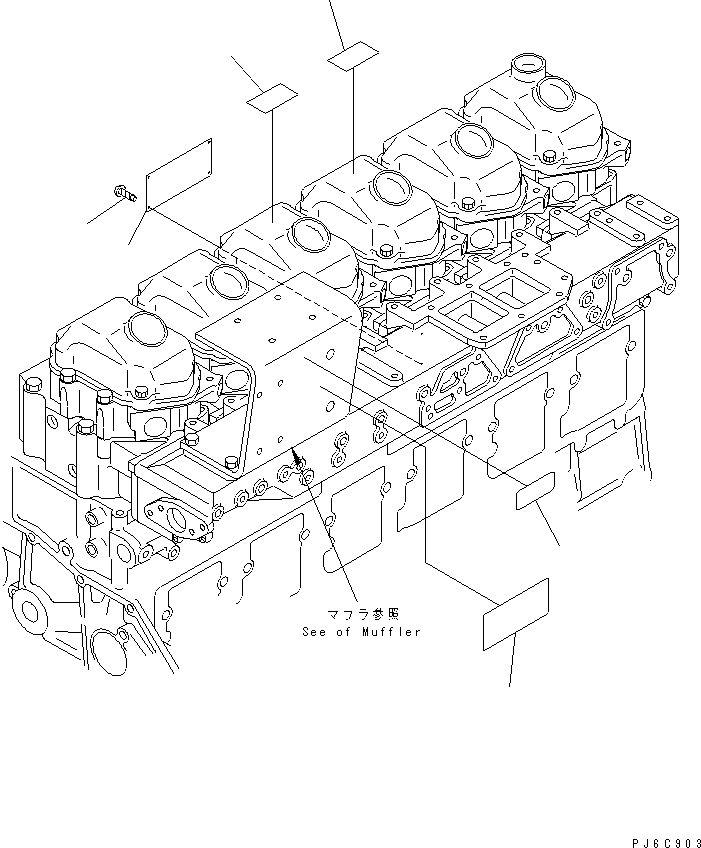 Komatsu parts book diagram for SAA6D125E-3A-8M S/N 310001-UP: NAME PLATE AND CAUTION (JAPANESE-ENGLISH)(#310001-310168)