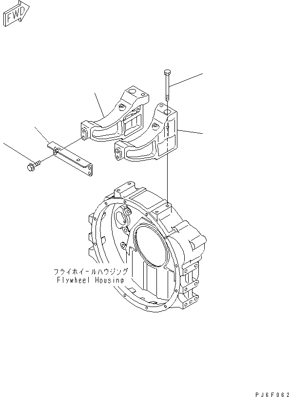Komatsu parts book diagram for SAA6D102E-2FF-8 S/N 26274903-UP: MUFFLER MOUNTING(#26288402-)