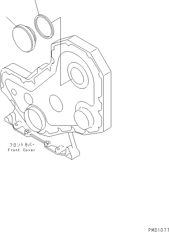 Komatsu parts book diagram for SAA6D102E-2FF-8 S/N 26274903-UP: TACHOMETER DRIVE COVER