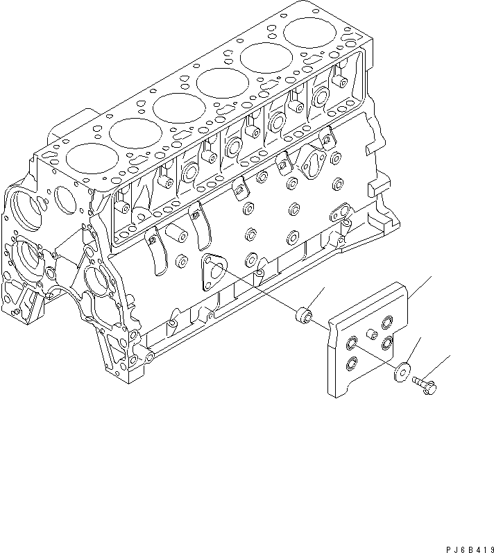 Komatsu parts book diagram for SAA6D102E-2FF-8 S/N 26274903-UP: NOISE PANEL CYLINDER BLOCK