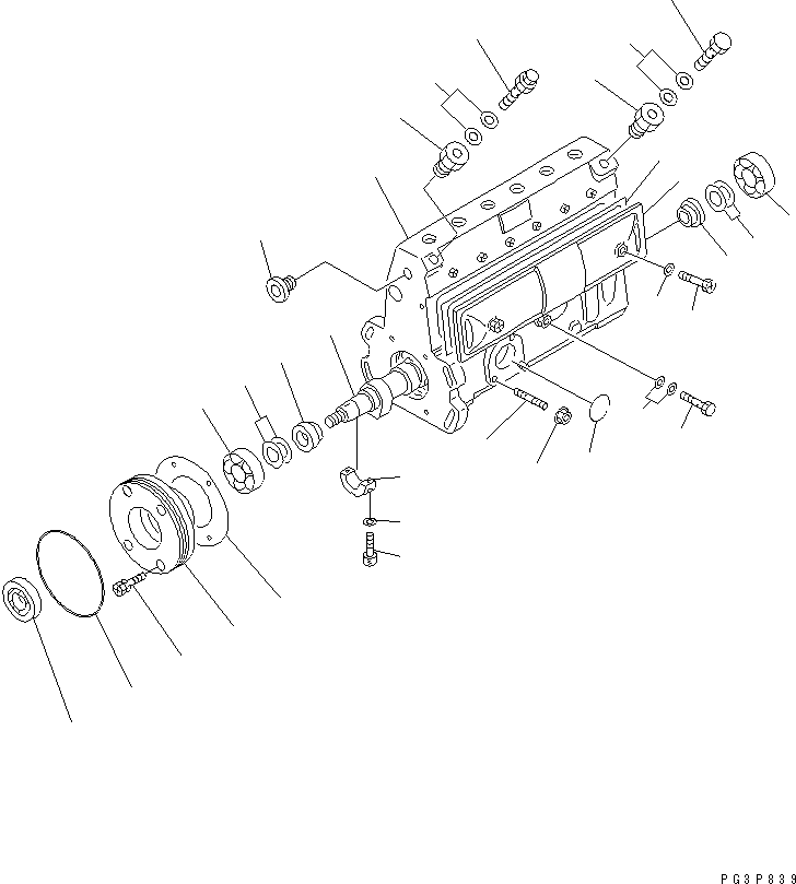 Komatsu parts book diagram for SAA6D102E-2FF-8 S/N 26274903-UP: FUEL INJECTION PUMP (PUMP) (1/2) (INNER PARTS)