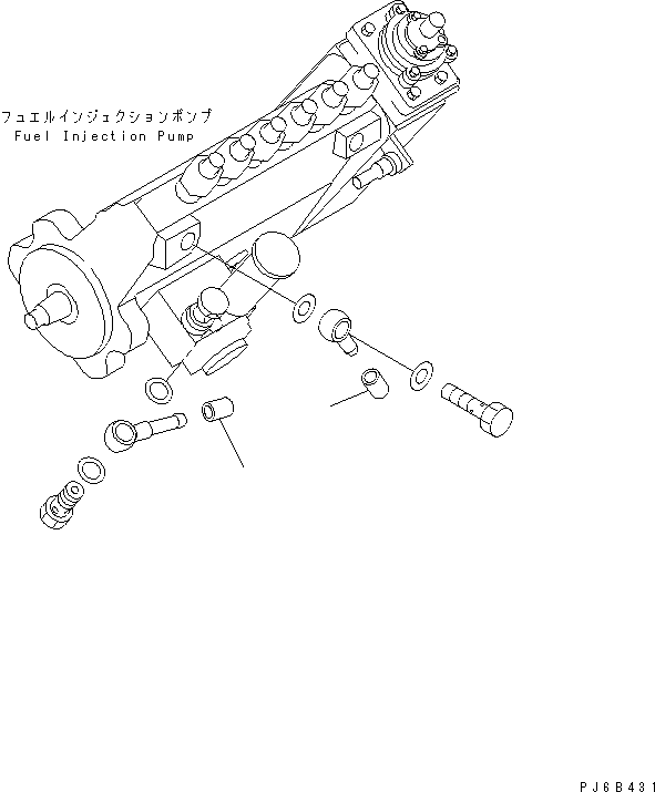 Komatsu parts book diagram for SAA6D102E-2FF-8 S/N 26274903-UP: FUEL INLET AND OUTLET JOINT CAP