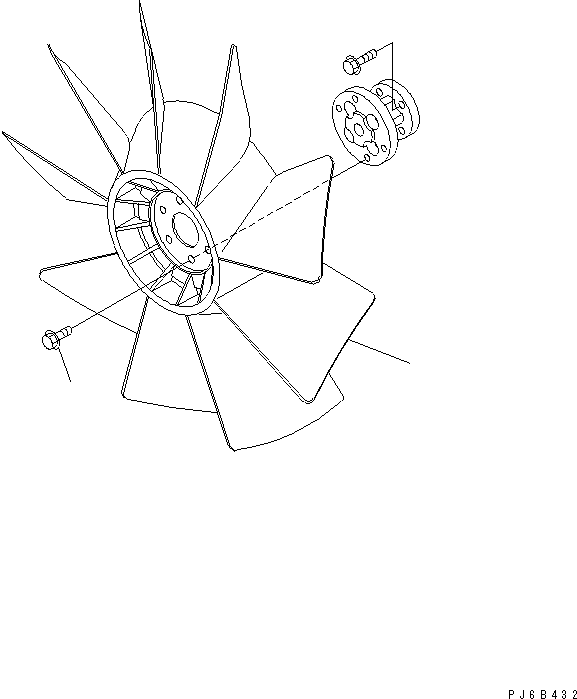 Komatsu parts book diagram for SAA6D102E-2FF-8 S/N 26274903-UP: COOLING FAN