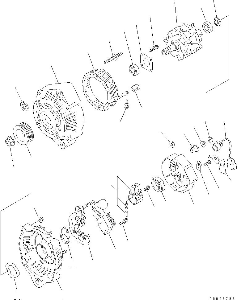 Komatsu parts book diagram for SAA6D102E-2FF-8 S/N 26274903-UP: ALTERNATOR (35A) (INNER PARTS)(#26315053-26328689)