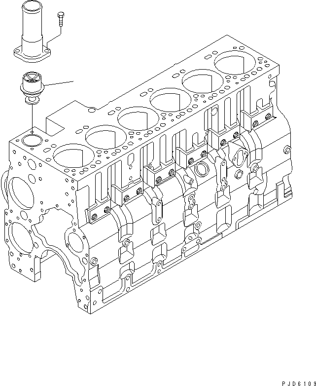 Komatsu parts book diagram for SAA6D114E-2CC-8M S/N 26800003-UP: THERMOSTAT