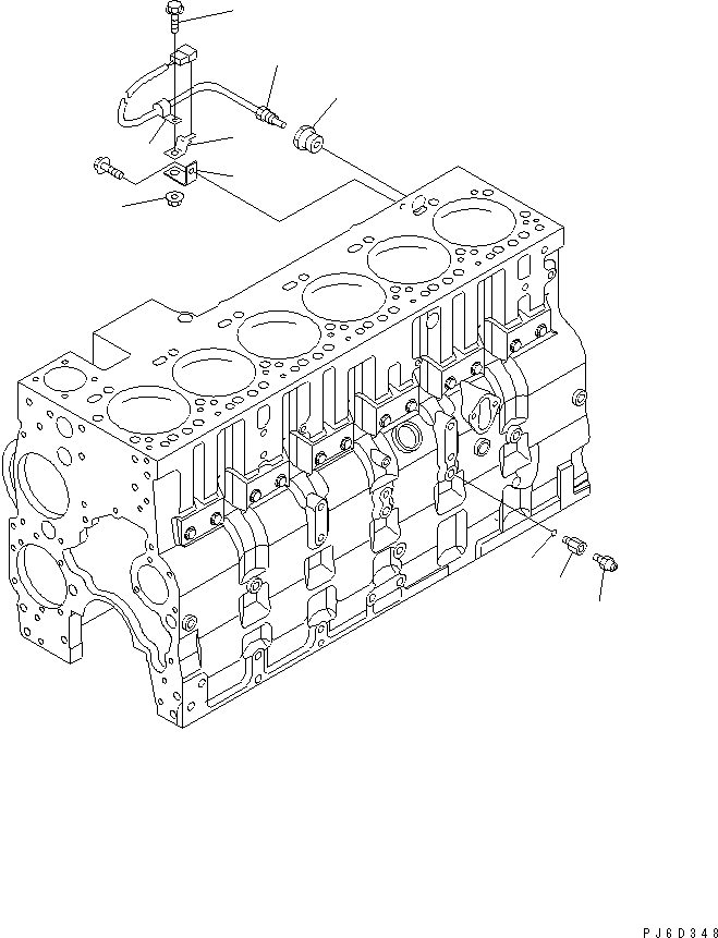 Komatsu parts book diagram for SAA6D114E-2CC-8M S/N 26800003-UP: WATER TEMPERATURE SENSOR AND OIL PRESSURE SWITCH