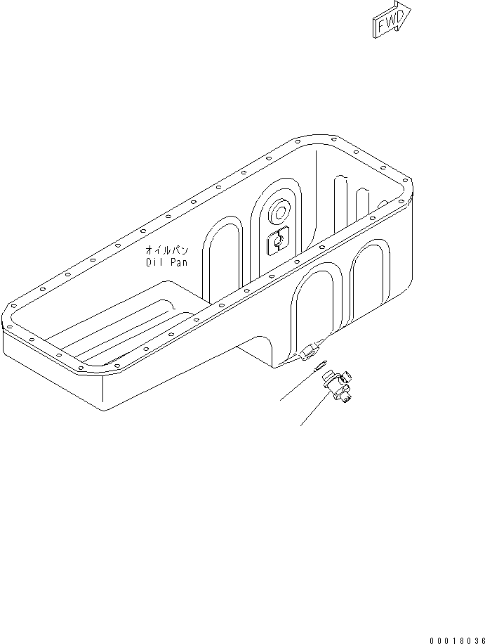Komatsu parts book diagram for SAA6D114E-2CC-8M S/N 26800003-UP: OIL PAN DRAIN(#26801989-)