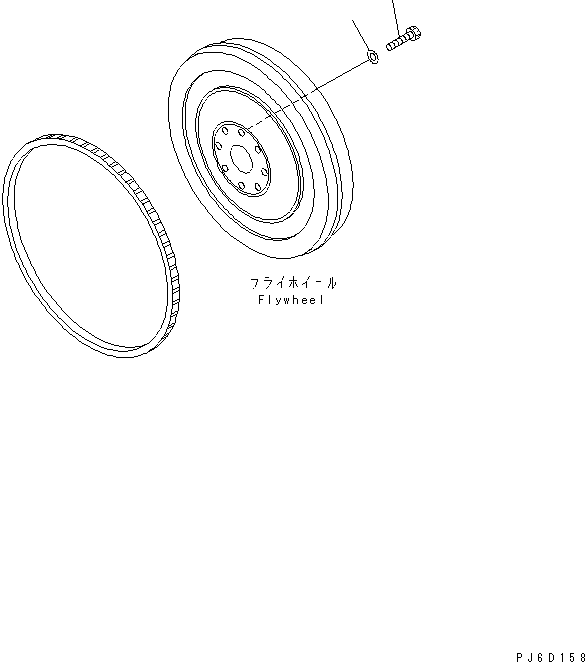 Komatsu parts book diagram for SAA6D114E-2CC-8M S/N 26800003-UP: FLYWHEEL MOUNTING PARTS