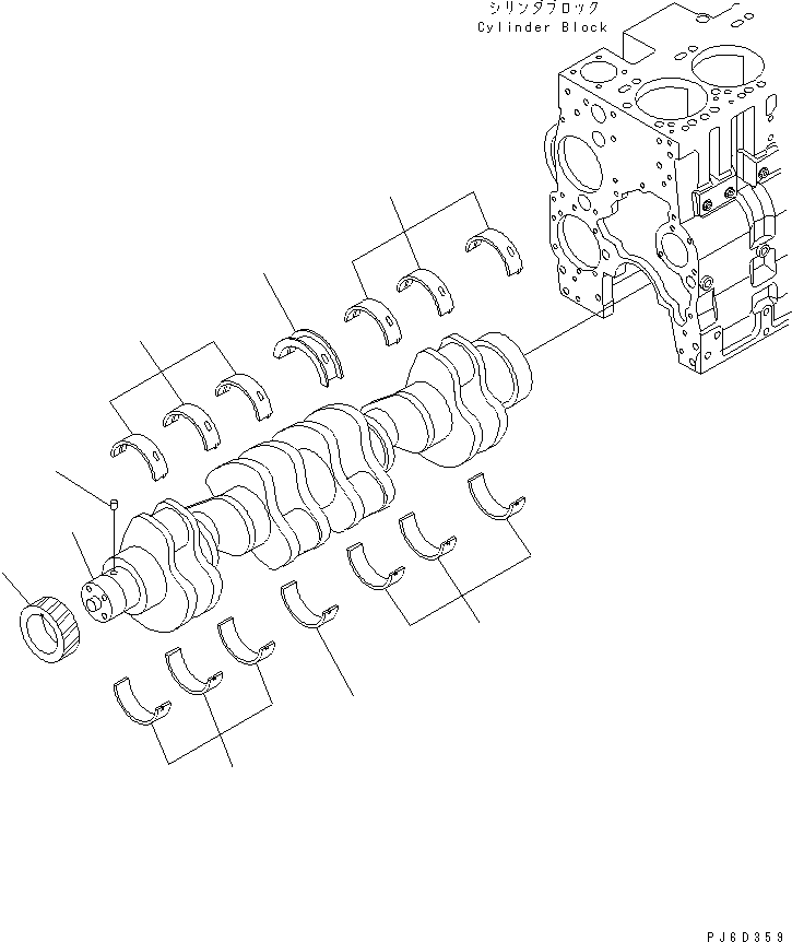 Komatsu parts book diagram for SAA6D114E-2CC-8M S/N 26800003-UP: CRANKSHAFT