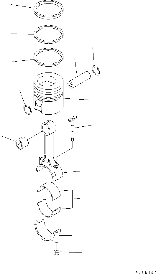 Komatsu parts book diagram for SAA6D114E-2CC-8M S/N 26800003-UP: PISTON