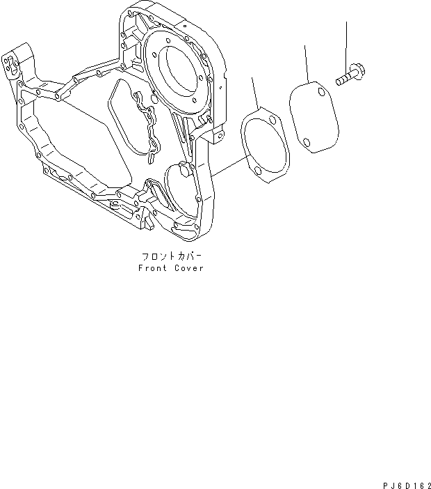 Komatsu parts book diagram for SAA6D114E-2CC-8M S/N 26800003-UP: FRONT GEAR TRAIN COVER