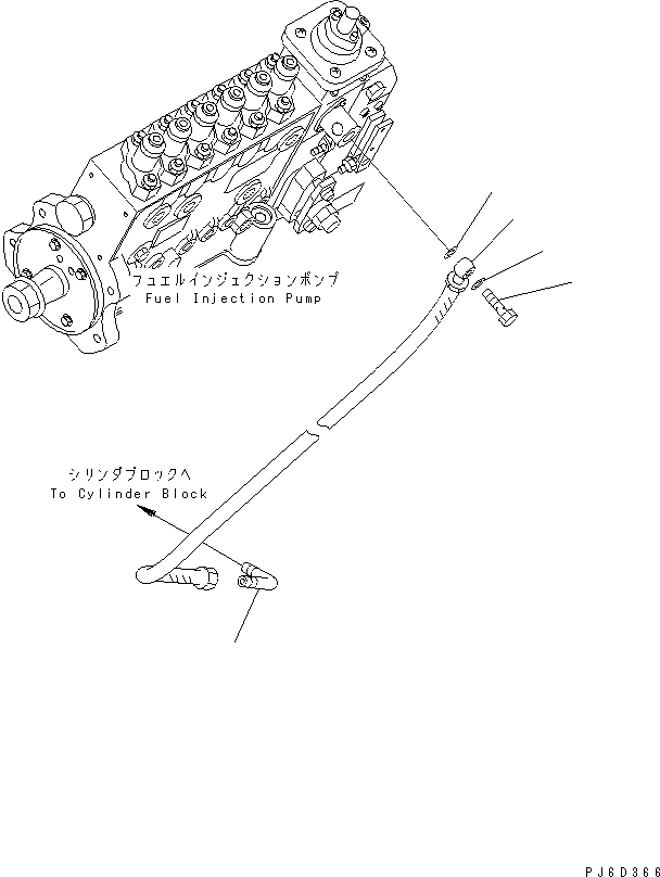 Komatsu parts book diagram for SAA6D114E-2CC-8M S/N 26800003-UP: FUEL INLET HOSE